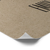 素朴赤面クラフト金ゴールド結婚フローラ歓迎 ポスター (角)