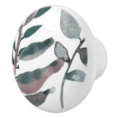 素朴赤面グリーンボ葉タニカルウォーターカラー セラミックノブ (右)