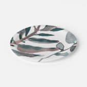 素朴赤面グリーンボ葉タニカルウォーターカラー ペーパープレート (アングル)