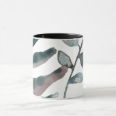 素朴赤面グリーンボ葉タニカルウォーターカラー マグカップ (中央)