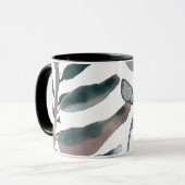 素朴赤面グリーンボ葉タニカルウォーターカラー マグカップ (正面左)