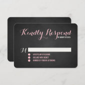 素朴赤面スクリプトウェディングRSVPカード 出欠カード (正面/裏面)