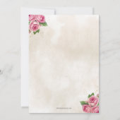 素朴赤面バラ金ゴールド茶パーティーブライダルシャワー 招待状 (裏面)