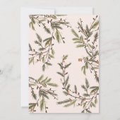 素朴赤面パインブランチエレガントクリスマスパーティー 招待状 (裏面)