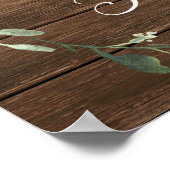 素朴赤面ピンクのフローラ赤ちゃんシャワー歓迎サイン ポスター (角)