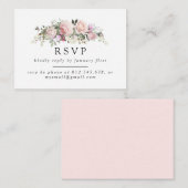 素朴赤面ピンクのフローラ電話または電子メールRSVP エンクロージャーカード (正面/裏面)
