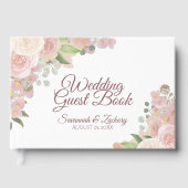 素朴赤面ピンクエレガントフローラボホシック結婚ズ ゲストブック (正面)