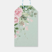素朴赤面ピンクガーデンフラワーボタニカル葉 ギフトタグ (裏面)