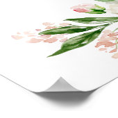 素朴赤面ピンクフローラの緑の歓迎サイン ポスター (角)