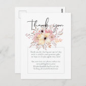 素朴赤面ピンクフローラサー結婚ズ ポストカード (正面/裏面)