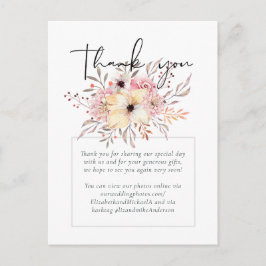 素朴赤面ピンクフローラサー結婚ズ ポストカード