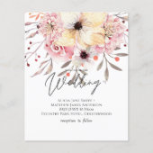 素朴赤面ピンクフローラセージ予算結婚の請求書 (正面)