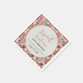 素朴赤面ピンクフローラバラ金ゴールドsweet sixteen スタンダードカクテルナプキン (角)