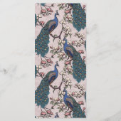 素朴赤面ピンクフローラピーコックバードズ結婚メニュー メニュー (裏面)