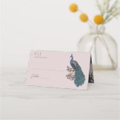 素朴赤面ピンクフローラピーコッ結婚クス プレイスカード (正面)