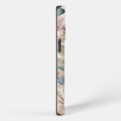 素朴赤面ピンクフローラ水彩モノグラム iPhoneケース (右側面)