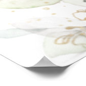 素朴赤面ピンクフローラ結婚のウェルカムサイン ポスター (角)