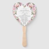 素朴赤面ピンクローズフローラ結婚式 プログラム ハンドファン (裏面)