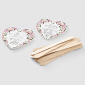 素朴赤面ピンクローズフローラ結婚式 プログラム ハンドファン (組立なし)