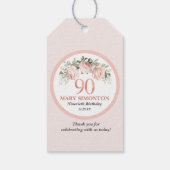 素朴赤面ピンクローズリース90誕生日 ギフトタグ (裏面)