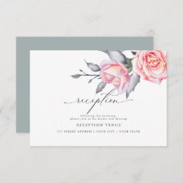 素朴赤面ピンクローズ披露宴 招待状