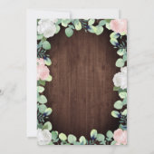 素朴赤面ピンク&ホワイトローゼズグリーンリー結婚ズ 招待状 (裏面)