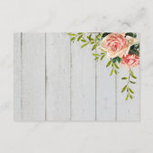 素朴赤面フローラエレガントスクリプト結婚式RSVP 出欠カード (裏面)