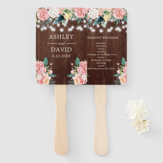 素朴赤面フローラストリングラ結婚イト ハンドファン (正面&裏面)