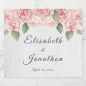 素朴赤面フローラホワイトウッド結婚ズ リキュールボトルラベル (シングルラベル)