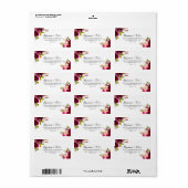 素朴赤面ブルゴーニュフローラウェディングRSVPアドレス ラベル (フルシート)