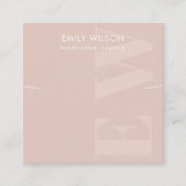 素朴赤面モノグラムネックレスバンドテンプレート スクエア名刺 (正面)