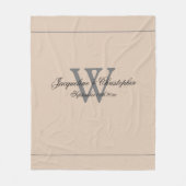 素朴赤面新婚&sギフト結婚モノグラムシック フリースブランケット (正面)