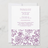 素朴赤面植物花結婚幾何学模様 招待状 (裏面)