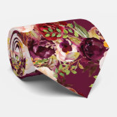 素朴赤面水彩牡丹の調整パターン ネクタイ (ロール)