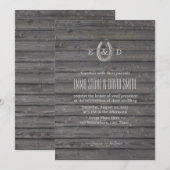 素朴蹄鉄ダークバーンドウ結婚ズ 招待状 (正面/裏面)