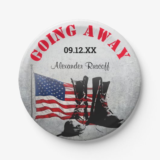 素朴軍隊お祝い ペーパープレート (正面)