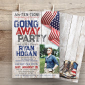 素朴軍隊写真お別れ遠くにパーティー 招待状