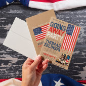 素朴軍隊米国国旗の別れ遠くにパーティー 招待状