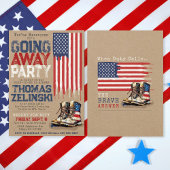 素朴軍隊米国国旗の別れ遠くにパーティー 招待状