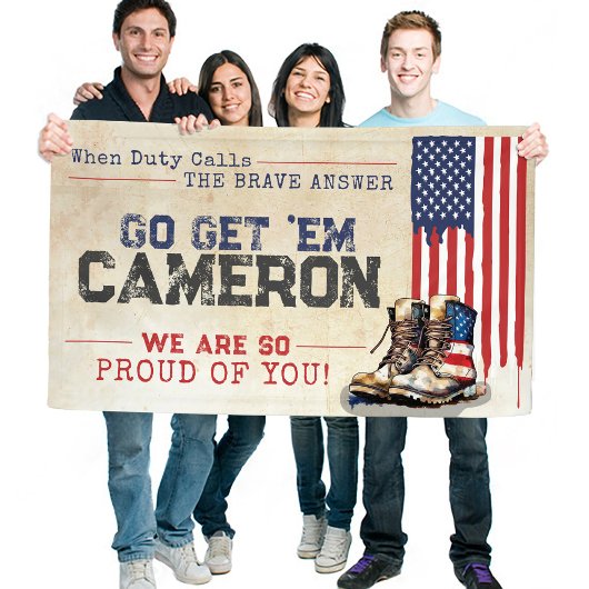 素朴軍隊米国国旗の別れ遠くにパーティー 横断幕