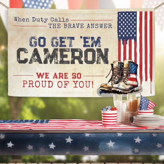 素朴軍隊米国国旗の別れ遠くにパーティー 横断幕