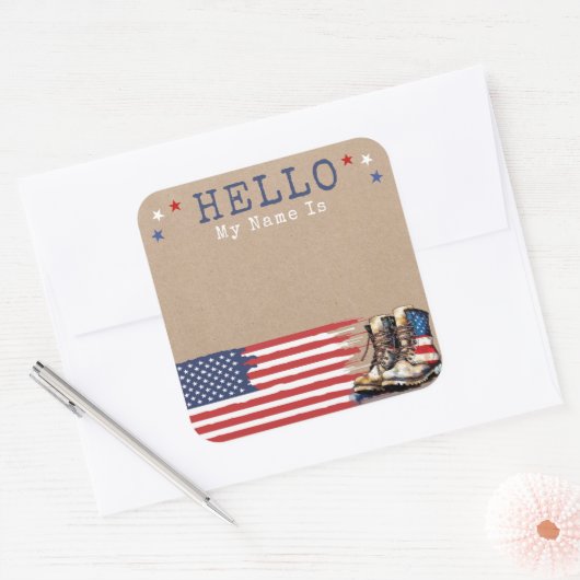 素朴軍隊行きパーティー名タ遠くにグのシール スクエアシール (封筒)