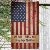 素朴軍隊行き遠くにパーティー米国国旗 横断幕