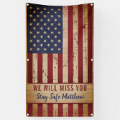 素朴軍隊行き遠くにパーティー米国国旗 横断幕 (縦)