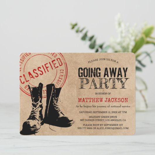 素朴軍隊行き遠くにパーティー |お別れ 招待状 (スタンド正面)