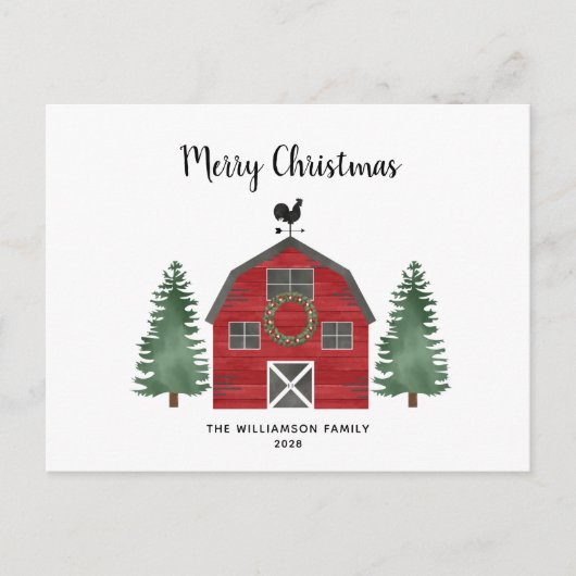 素朴農園バッファロープライド写真クリスマスカード シーズンポストカード (正面)