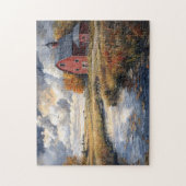 素朴農場とストリームの風景 ジグソーパズル (縦)