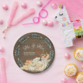 素朴農場秋の葉水カラーカボチャ結婚の ペーパープレート (パーティー)