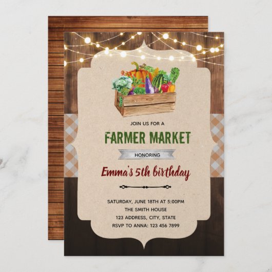 素朴農家市場テーマ 招待状 (正面/裏面)