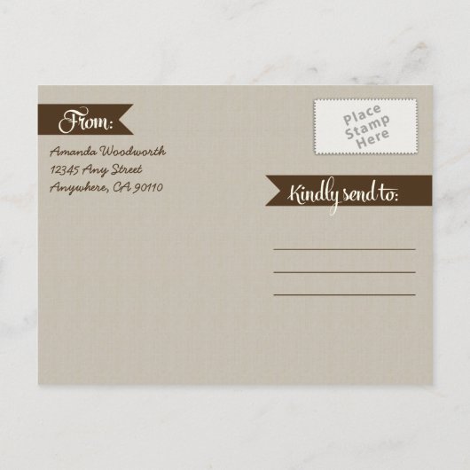 素朴迷彩柄カレンダー写真カードを保存 案内ポストカード (裏面)